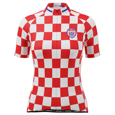 Women's Croatia Soccer Short Sleeve Cycling Jersey