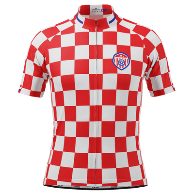 Men's Croatia Soccer Short Sleeve Cycling Jersey