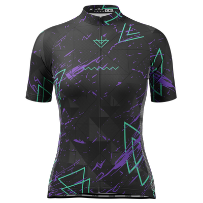 Women's Bold Dark Short Sleeve Cycling Jersey