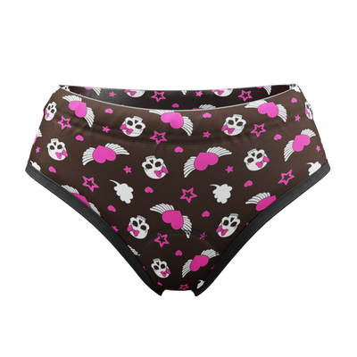 Women's Hearts and Skulls Gel Padded Cycling Underwear-Briefs