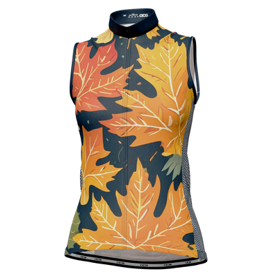 Women's Leaves in the Fall Sleeveless Tech Cycling Jersey