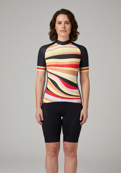 Womens Summer Waves Cycling Jersey - _default - front view