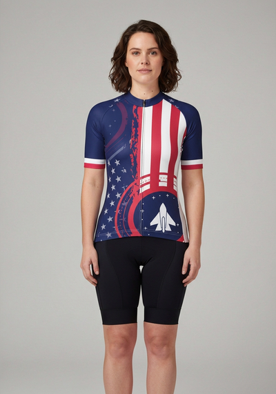 Womens Air Force American Flag Armed Forces Cycling Jersey - _default - front view