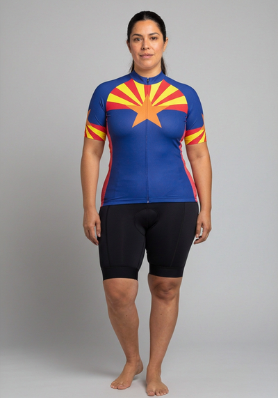 Womens Arizona State Flag Short Sleeve Cycling Jersey - _default - front view