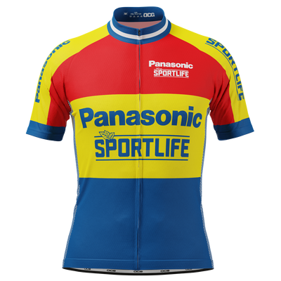 Men's Panasonic Sportlife Short Sleeve Cycling Jersey Quick-Dry Performance Purple