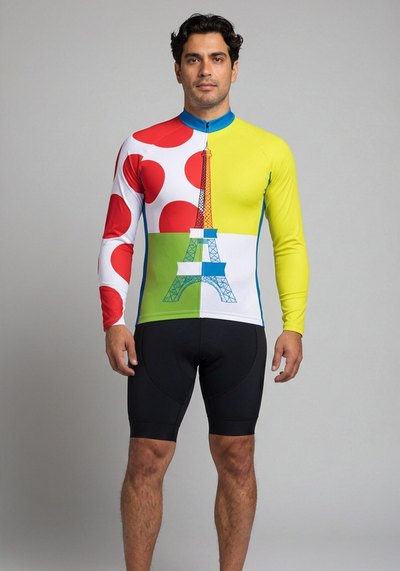 Mens Tour De France Leaders Kom Sprinters Long Sleeve Cycling Jersey - _default - front view