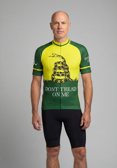 Mens Gadsden Flag Dont Tread On Me Short Sleeve Cycling Jersey - front view