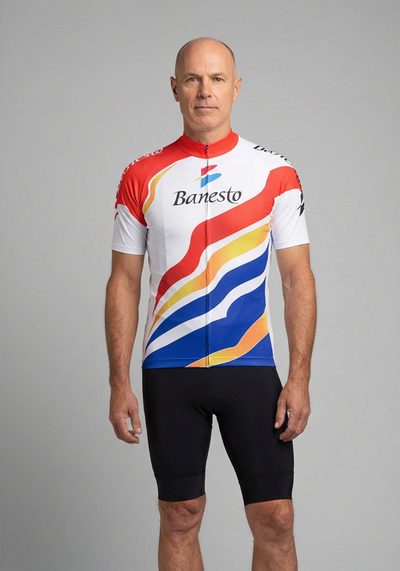 Banesto Retro 1990s Short Sleeve Cycling Jersey - front view