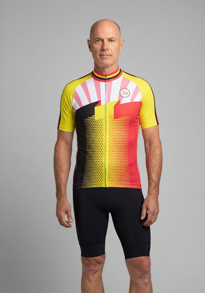 Mens World Countries Flag Belgium Short Sleeve Cycling Jersey - front view