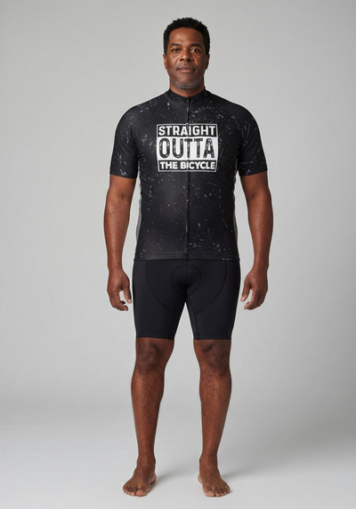 Mens Straight Outta The Bicycle Short Sleeve Cycling Jersey - front view