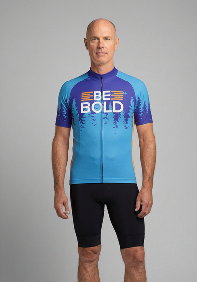 Mens Be Bold Short Sleeve Cycling Jersey - front view