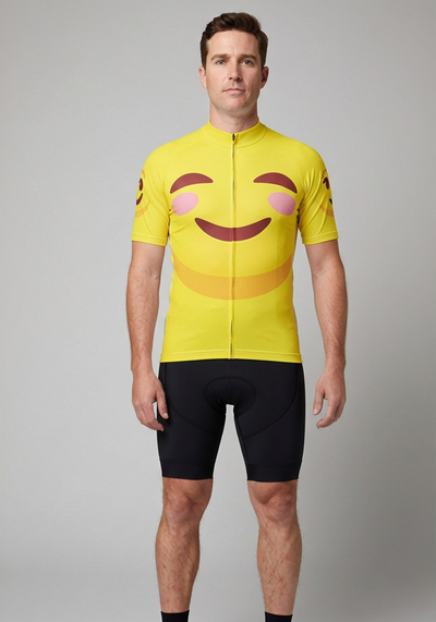 Mens Still Behind Me Emoji Short Sleeve Cycling Jersey - front view