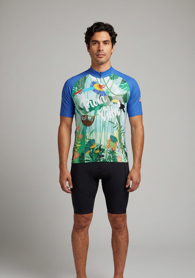Mens Pura Vida Short Sleeve Cycling Jersey - front view