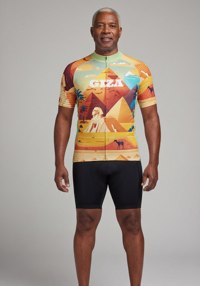 Mens Around The World Giza Short Sleeve Cycling Jersey - front view