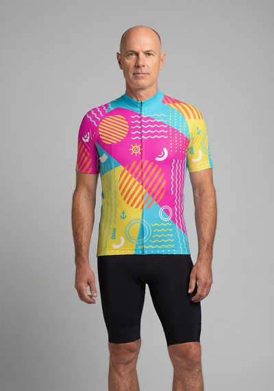 Mens Heat Wave Short Sleeve Cycling Jersey - front view