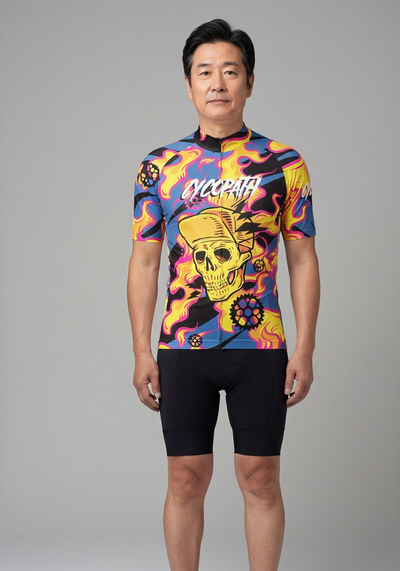 Mens Cycopath Short Sleeve Cycling Jersey - Black - front view