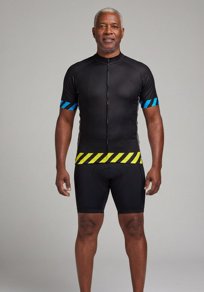Mens Diagonals Short Sleeve Cycling Jersey - front view