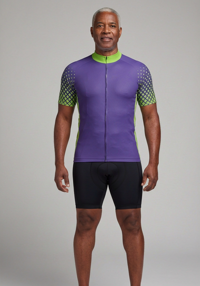 Mens Wind Breaker Dots Short Sleeve Cycling Jersey - front view