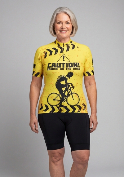 Womens Zombies Short Sleeve Cycling Jersey - front view