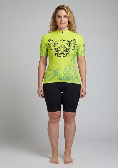 Womens Cyclethulhu Short Sleeve Cycling Jersey - front view