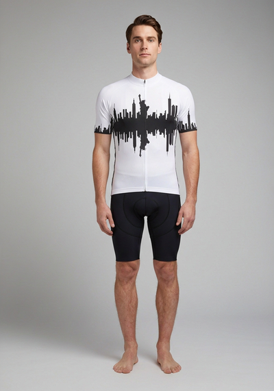 Mens Bronx New York City Cycling Jersey - Black - front view