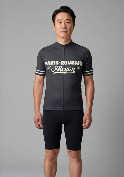 Retro Paris Roubaix Alcyon Classic Cycling Jersey - _default - front view