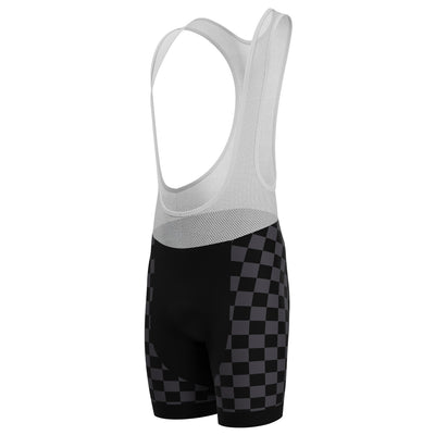 Men's Black Lightning Checkered Gel Padded Cycling Bib
