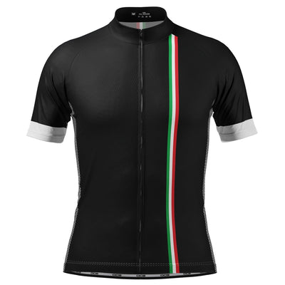 Men's Classic Italia Striped National Flag Short Sleeve Cycling Jersey