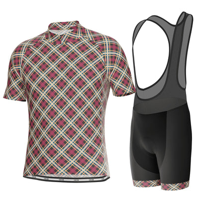 Men's Plaid Checkered 2 Piece Cycling Kit