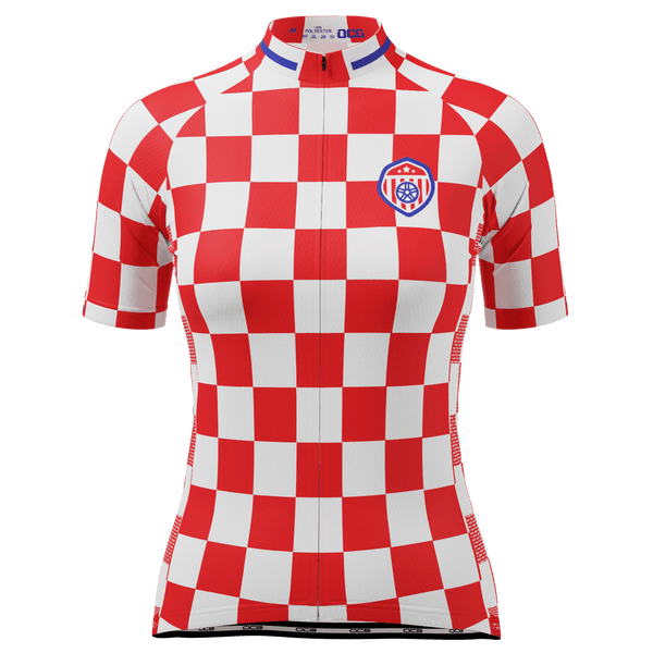 Women's Croatia Soccer Short Sleeve Cycling Jersey
