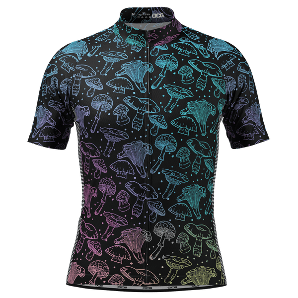 Men's Holographic Mushrooms Short Sleeve Cycling Jersey