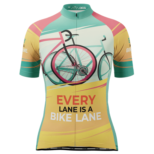 Women's Every Lane Is A Bike Lane Short Sleeve Cycling Jersey