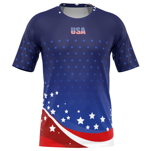 Men's American Stars and Stripes USA Icon Short Sleeve Running Shirt