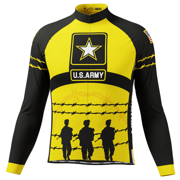 Men's USAF Army Troops Barbed Wire Long Sleeve Cycling Jersey