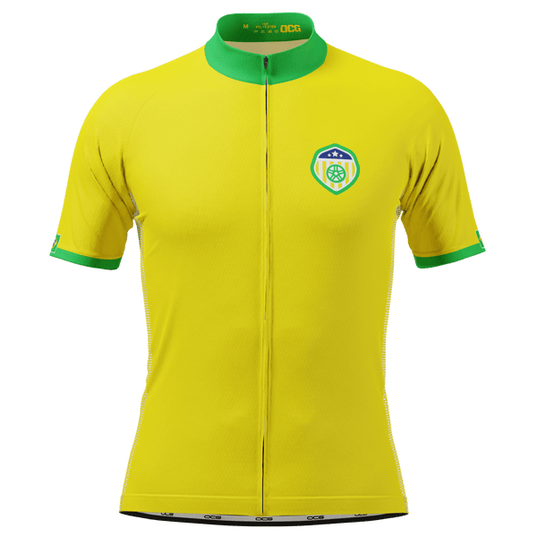 Men's Brazil Soccer Short Sleeve Cycling Jersey