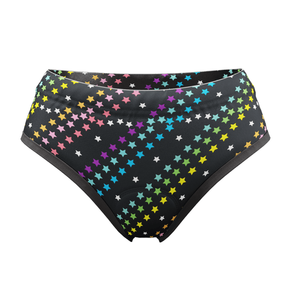 Women's Rainbow Star Gel Padded Cycling Underwear-Briefs