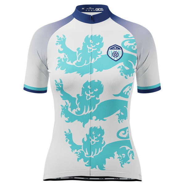 Women's England Soccer Short Sleeve Cycling Jersey