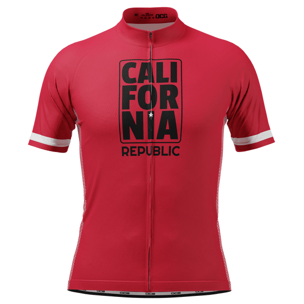 Men's California Republic Series 1 (Red) Short Sleeve Cycling Jersey