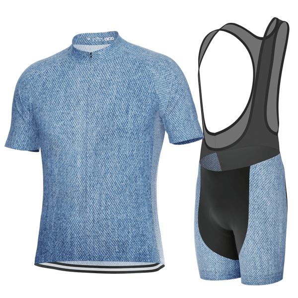 Men's Denim Short Sleeve 2 Piece Cycling Kit