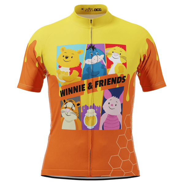 Men's Winnie & Friends Short Sleeve Cycling Jersey