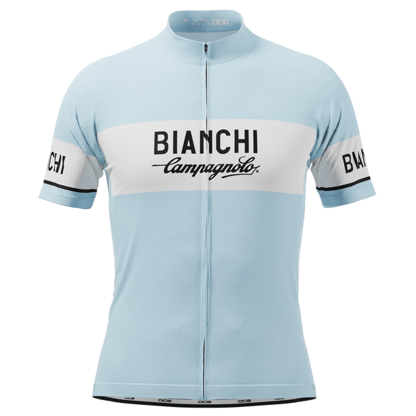 Men's Retro Bianchi Short Sleeve Cycling Jersey
