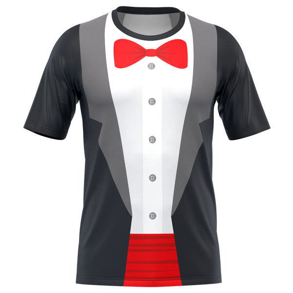 Men's Groom Formal Tuxedo Short Sleeve Running Shirt