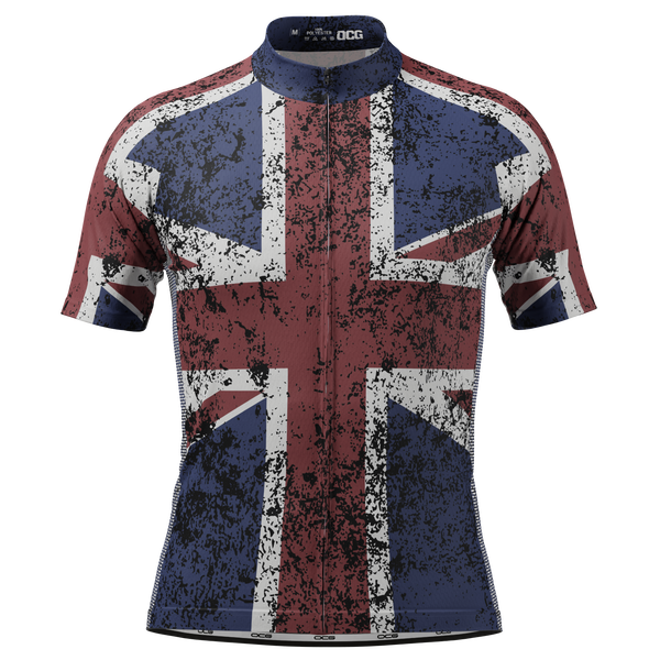 Men's UK Distressed Union Jack Short Sleeve Cycling Jersey