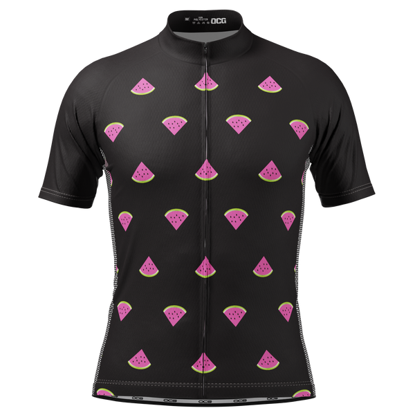 Men's Watermelon Black Short Sleeve Cycling Jersey