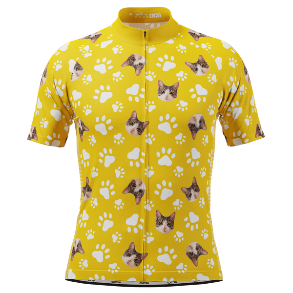 Men's Custom Pet Paws Design Personalized Short-Sleeve Cycling Jersey