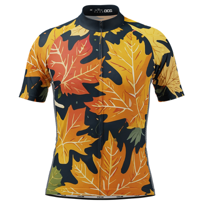 Men's Leaves in the Fall Short Sleeve Cycling Jersey