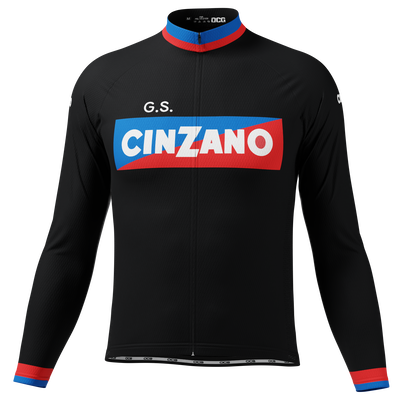 Men's Cinzano 70s and early 80s Vintage Long Sleeve Cycling Jersey