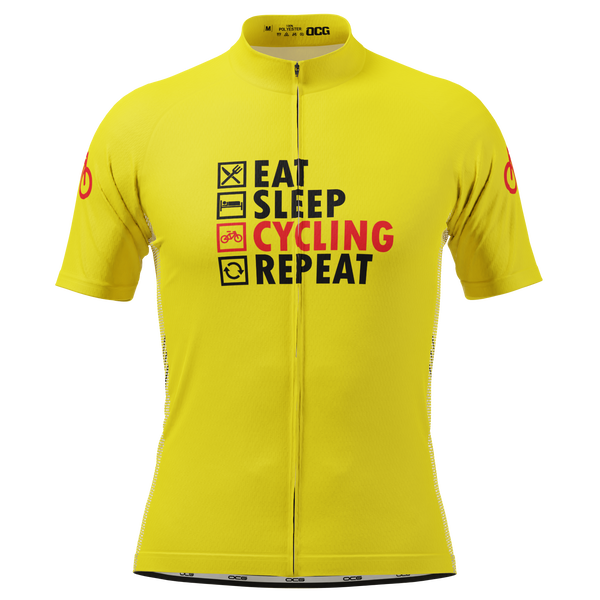 Men's Eat, Sleep, Cycling, Repeat Short Sleeve Cycling Jersey