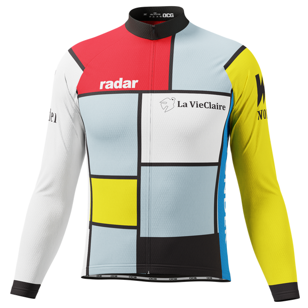 Men's Retro La Vie En Claire Long Sleeve Cycling Jersey