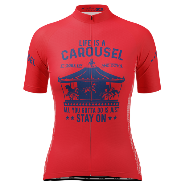 Women's Life Is Like A Carousel Short Sleeve Cycling Jersey